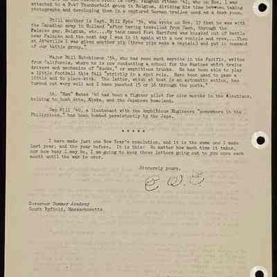 Eames letter to alumni in service January 1945 page 4