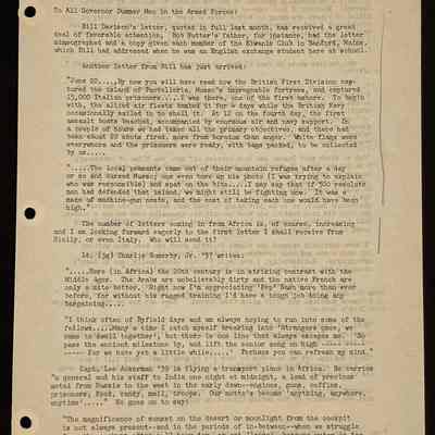 Ted Eames letter to alumni August 1943