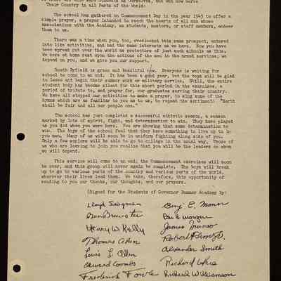 Ted Eames letter to alumni May 26, 1943