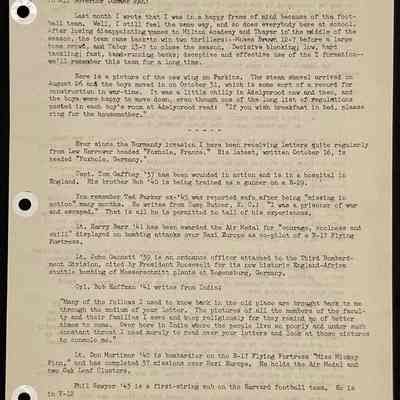 Ted Eames letter to alumni November 1944