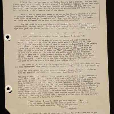 Ted Eames letter to alumni November 1943