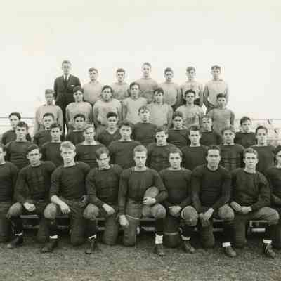 Football team on bleachers varsity 1931