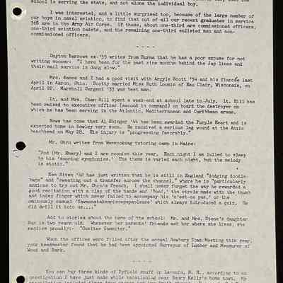 Eames letter to alumni in service August 1944 page 3
