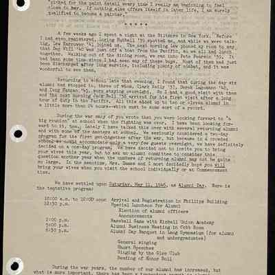 Eames letter to alumni in service March 1946 page 3