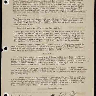 Eames letter to alumni in service September 1945 page 5