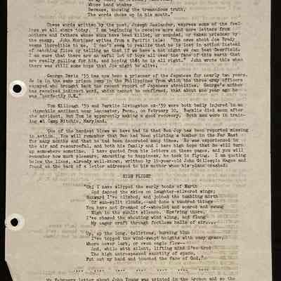 Ted Eames letter to alumni March 1944