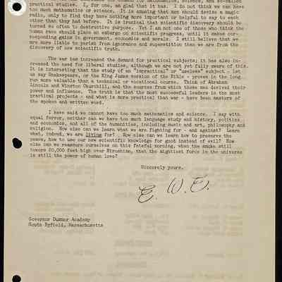 Eames letter to alumni in service August 1945 page 3