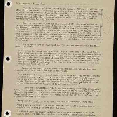 Ted Eames letter to alumni December 25, 1944