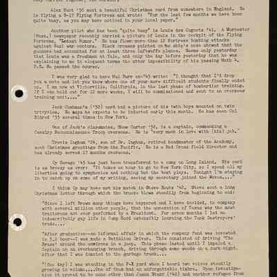 Ted Eames letter to alumni January 1944
