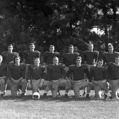 1956 varsity football team photo on field