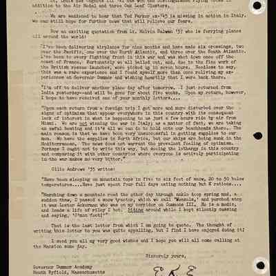Eames letter to alumni in service May 1944 page 2