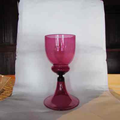 Murano Italian Violet Glass Goblet