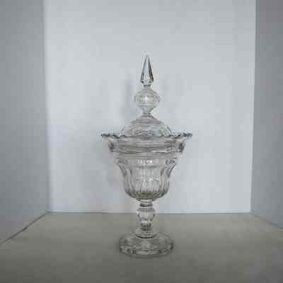 Bavarian Crystal Dishes on Pedestal with Covers