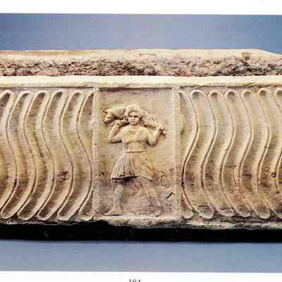 Sarcophagus with Shepherd & Sheep with Winged Horses in the Sides