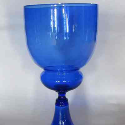 Murano Italian Blue Glass Goblet
