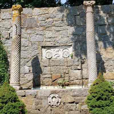 Columns & Capitals on Cat Garden Fountain