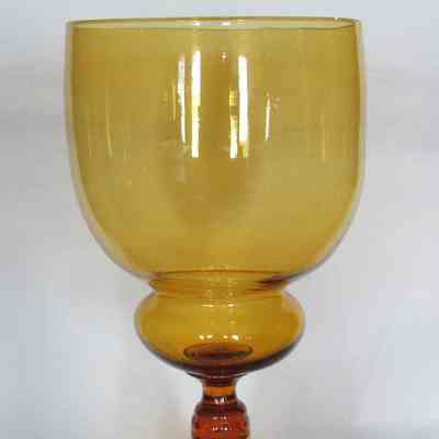 Murano Italian Amber Glass Goblet