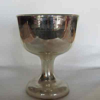Silver Coated Glass Goblet
