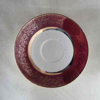 Plum & Gold Demi-tasse Saucer