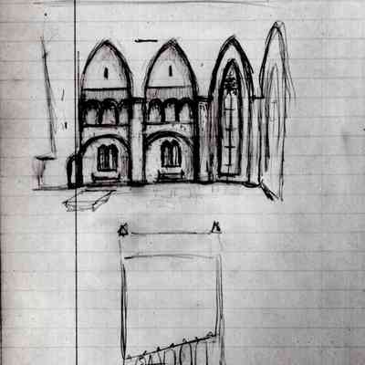 Bungalow, 1924ca renovation sketch, Proposed Great Hall