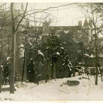 1940 ca west side of castle in the winter with snow