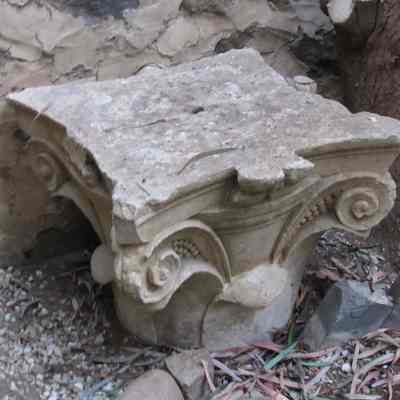 Italian Capital with 4-Petal Flower Urn & Decorated Scrolls (pool side)
