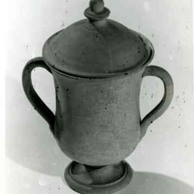 Unglazed Pottery Urn with Lid