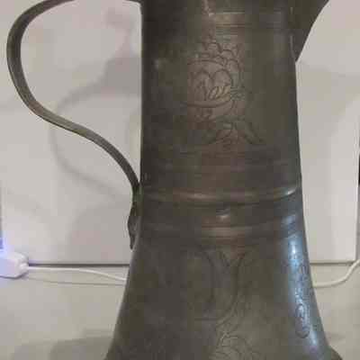 18th c. Germanic Pewter Pitcher-Flagon