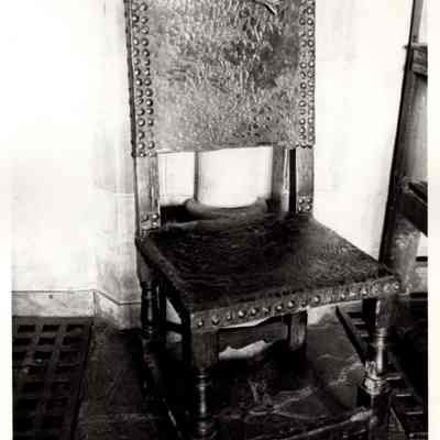 16th-17thc Pan-European Chairs with Studded Leather and Carved Scroll Finial