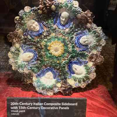 16th c. Bernard Palissy Ceramic Dish with 6 Faces