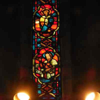 1929 ca Jacques Simon St. Luke Stained Glass Window