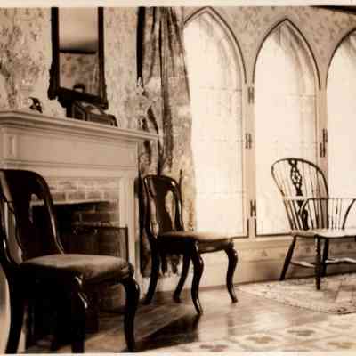 1930s American Purple Guest Room fireplace