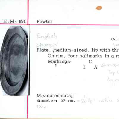 18th c. Pewter Plate-Charger