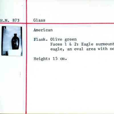 Green Glass Flask with Eagle