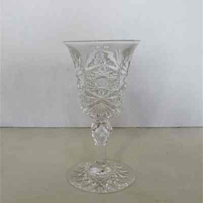 Cut Cordial Glass with Star & Diamond Pattern