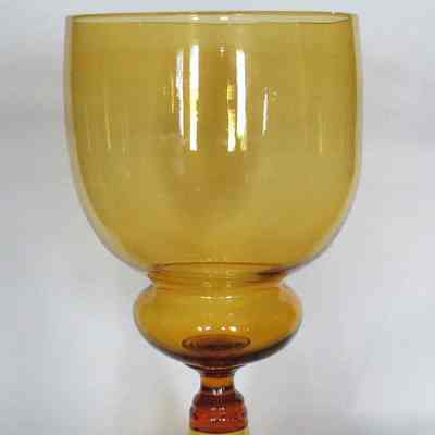 Murano Italian Amber Glass Goblet