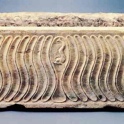 Infant Sarcophagus with Dolphin & Striations
