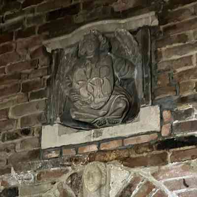 Stone Relief of Angel with Shield