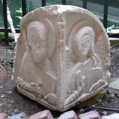 Planar Corbel with St John with book & St Paul with sword