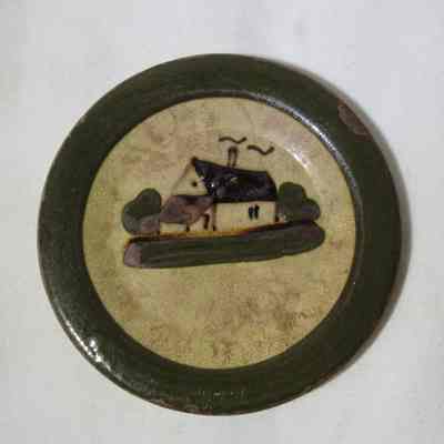 Czechoslovakian Demi-tasse Plate with Farm Scene