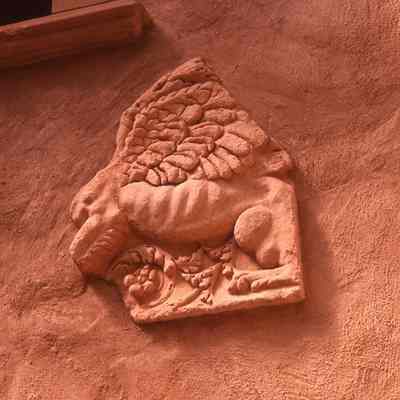 Italian Stone Relief Fragment of Winged Lion