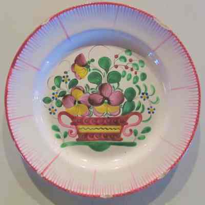 French Luncheon Plate with Handpainted Floral Design