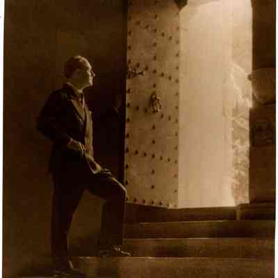 1930-1945 JHHJr posing on Great Hall stairs