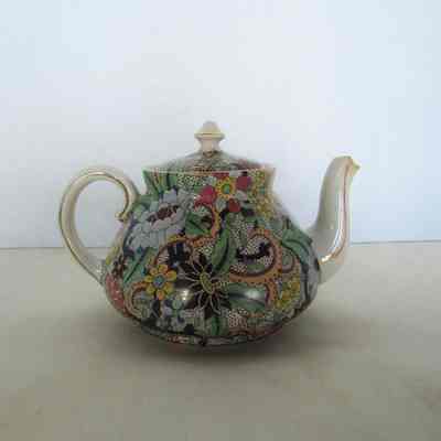 English Paisley Chintz Teapot with Lid