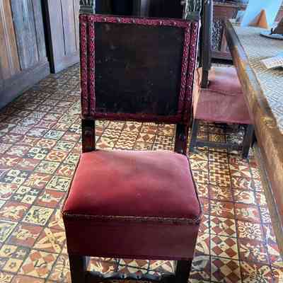16th-17thc Pan-European Chairs with Carved Scroll Finials, Set of 4