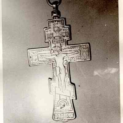 Russian Silver Engraved Crucifix