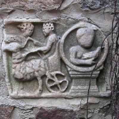 Carved Marble Fragment with Chariot & 3 figures