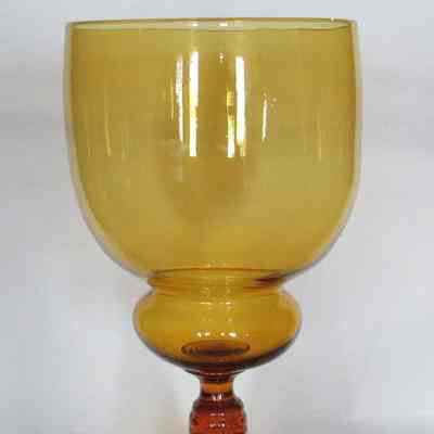 Murano Italian Amber Glass Goblet