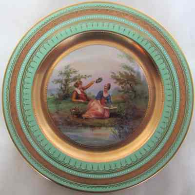 Austrian Plate with Hand Painted Scene - Decoration