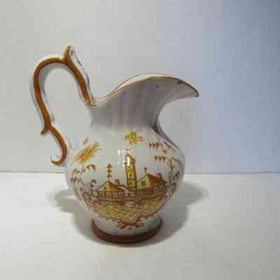 Yellow & Brown Italian Coffee Set - creamer